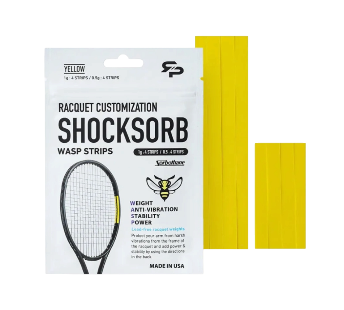Vibration-Absorbing Racket Weight Strips — ShockSorb Wasp